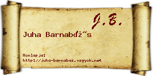 Juha Barnabás névjegykártya